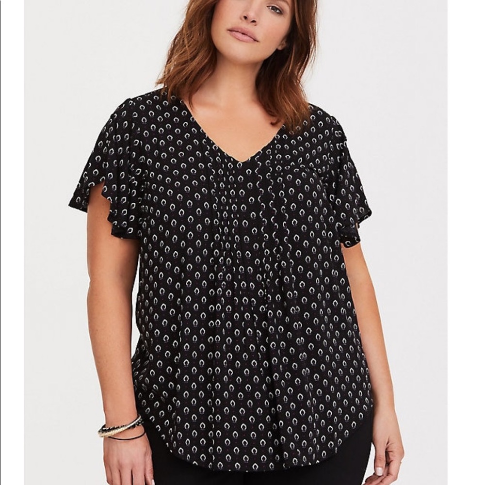 NWT Torrid Lantern Flutter Challis Blouse 0 Top